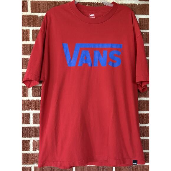 Men’s Vans Red Short Sleeve T-Shirt Size XL - Picture 1 of 2